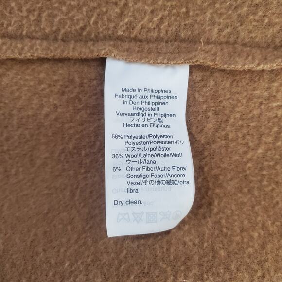 J Crew Topcoat Italian Boiled Wool Coat Jacket AB477 Camel Tan Size 14 - Picture 8 of 9